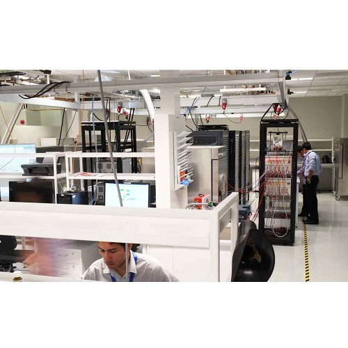 TUMCREATE scientists work in the new battery laboratory at CREATE's Research wing.