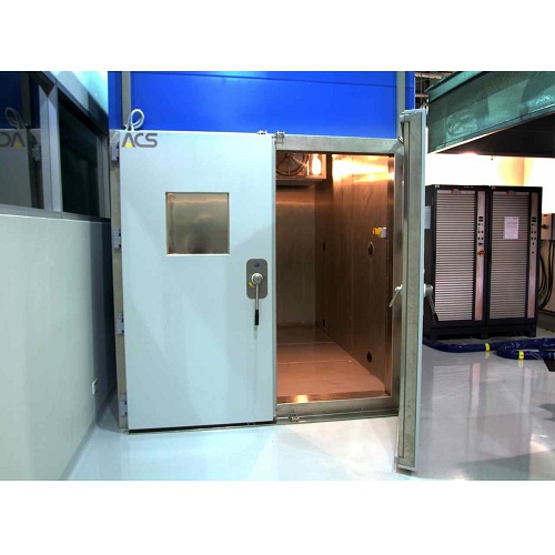 A view of the walk-in climate chamber that is one of the largest available in a research and academic setting.