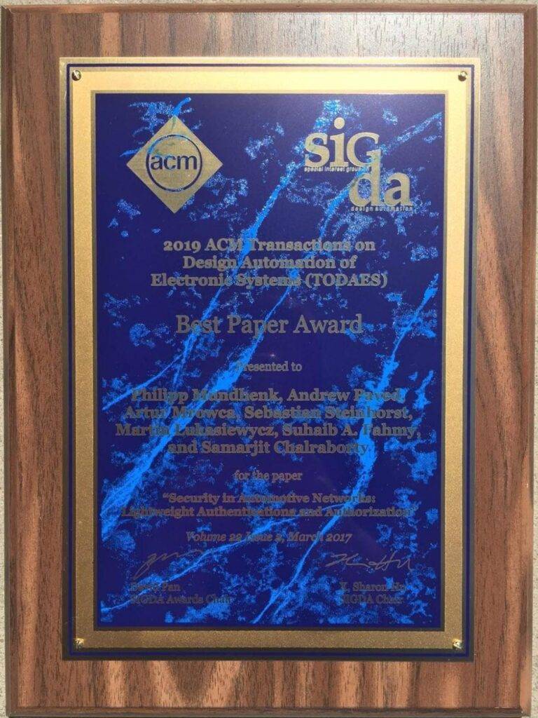 ACM TODAES Best Paper Award 2019